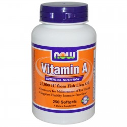 NOW Vitamin A - 250 гелевых капсул