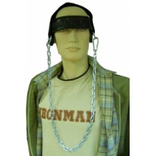 IRONMAN Головная лямка для тяги кожаная с цепью