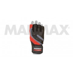 Перчатки для фитнеса MADMAX eXtreme 2nd edition - MFG-568 (Черные с красно-серыми вставками)