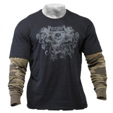 GASP Футболка с длинным рукавом Army l/s 2 in, Black/Camoprint