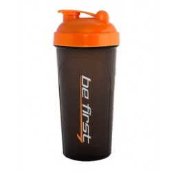 Be First Спортивный шейкер 700 мл тёмный стакан с оранжевой крышкой