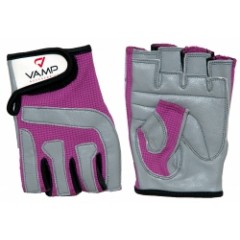 VAMP 755 - Перчатки тряпичные розово-серые.
