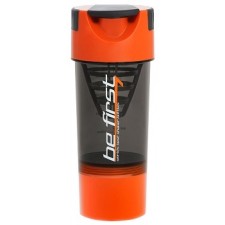 Be First  Спортивный шейкер 590 мл с доп. отсеком оранжевый