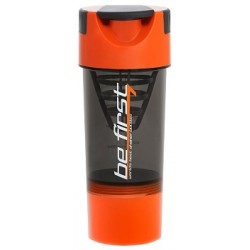 Be First  Спортивный шейкер 590 мл с доп. отсеком оранжевый