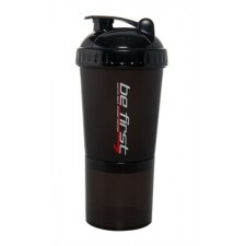Be First Спортивный шейкер 600 мл с дополнительными отделениями, черный матовый