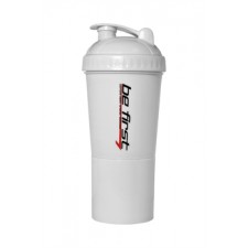 Be First Спортивный шейкер 600 мл с дополнительными отделениями, белый