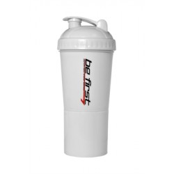 Be First Спортивный шейкер 600 мл с дополнительными отделениями, белый