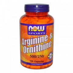 NOW Arginine & Ornithine (500мг/250мг) 100 капсул