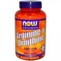 NOW Arginine & Ornithine (500мг/250мг) 250 капс.