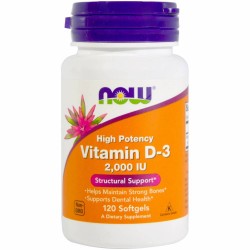 NOW Foods Vitamin D-3 2000 IU 120 Sgels
