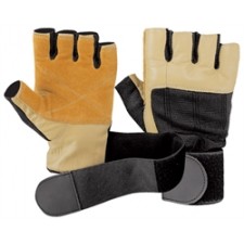 Be First Перчатки для фитнеса с фиксатором (бежево-черные)