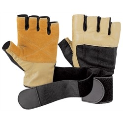 Be First Перчатки для фитнеса с фиксатором (бежево-черные)