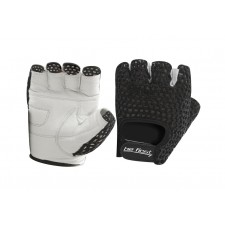 Be First Перчатки для фитнеса (белый хват, черная сетка)