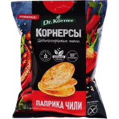 Dr.Korner Чипсы цельнозерновые кукурузно-рисовые с паприкой и чили - 50 грамм
