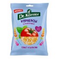 Dr.Korner Чипсы цельнозерновые кукурузно-рисовые с томатом и базиликом - 50 грамм